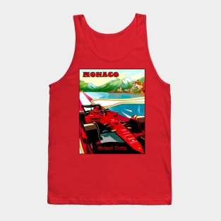 Monaco Grand Prix Automoble Advertising Road Race Print Tank Top